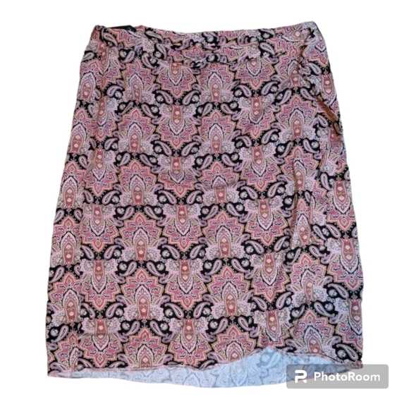 MAURICES High Waist Wrap Skirt Summer Paisley Sz 14W - Picture 1 of 11